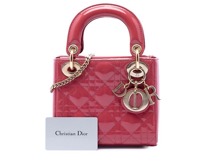 Dior Red Mini Patent Cannage Lady Dior Rosso - vista 7
