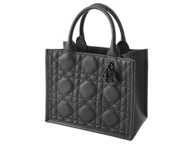 Dior Book Tote Small in pelle di vitello Macrocannage ultra opaca nera Nero - vista 2
