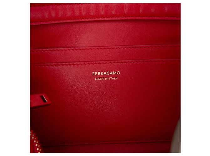 Salvatore Ferragamo Ferragamo Hug Satchel Medium Bicolor aus Kalbsleder Braun - Ansicht 5
