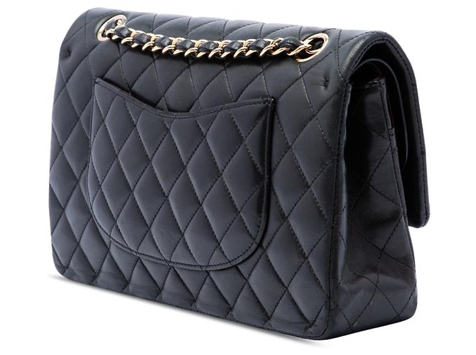Chanel Black Medium Classic Lambskin Double Flap Nero - vista 2