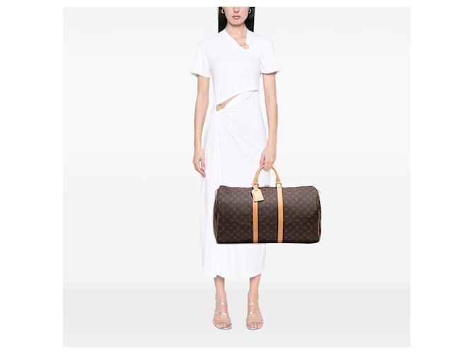 Louis Vuitton Brown Monogram Keepall 55 Marrone - vista 6
