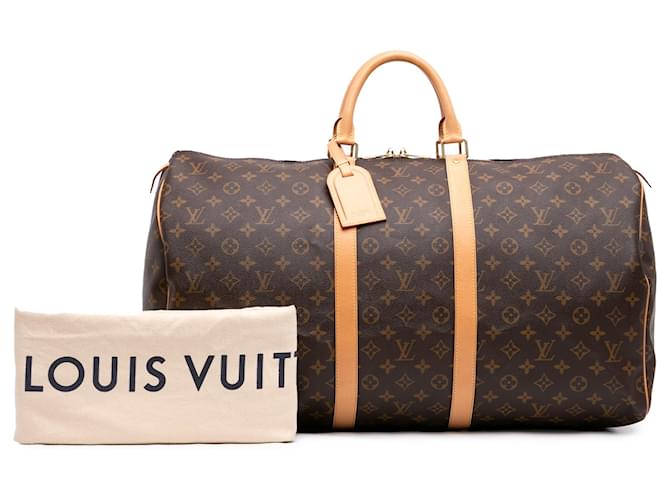 Louis Vuitton Brown Monogram Keepall 55 Marrone - vista 7