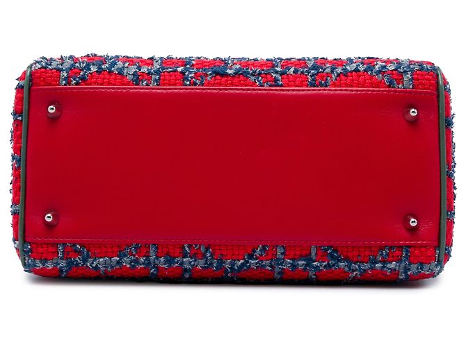 Dior Red Medium Tweed Cannage Fringe Lady Dior Rot - Ansicht 3