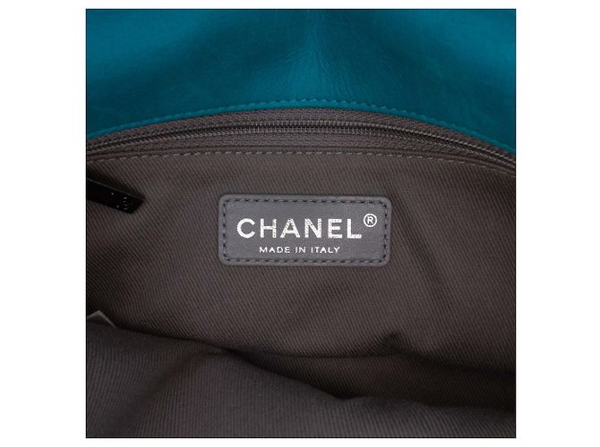 Chanel Blue CC Iridescent Calfskin Diamond Stitch Flap Azul Turquesa - vista 5