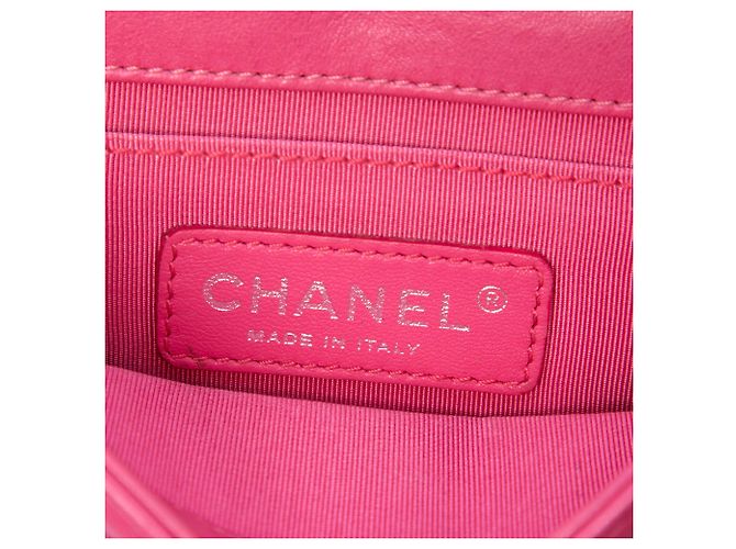 Chanel Pink Mini Ombre Acrylic and Patent Boy Brick Flap Rosa - vista 5