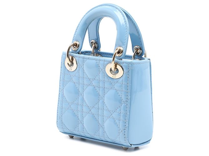 Dior Blue Micro Patent Cannage Lady Dior Blu chiaro - vista 2