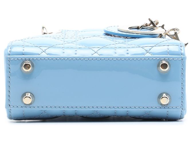 Dior Blue Micro Patent Cannage Lady Dior Blu chiaro - vista 3