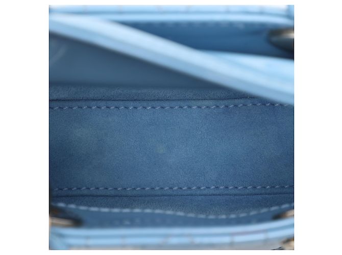 Dior Blue Micro Patent Cannage Lady Dior Blu chiaro - vista 4