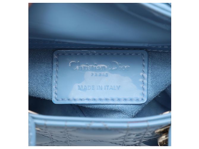 Dior Blue Micro Patent Cannage Lady Dior Blu chiaro - vista 5