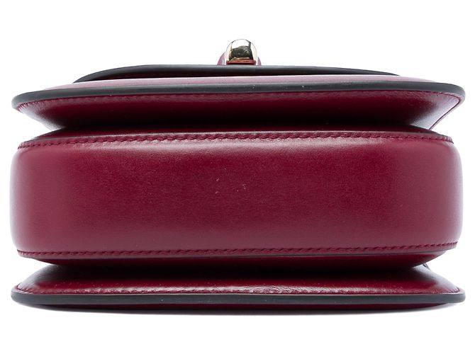 Gucci Red Mini Calfskin Bamboo Night Rosso Bordò - vista 3