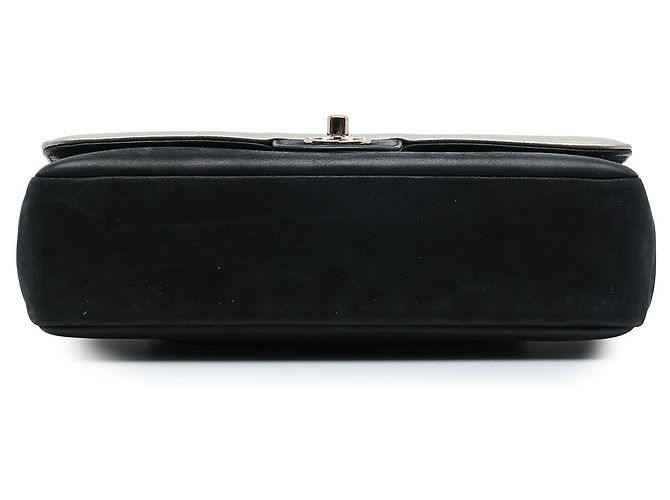 Chanel Silver Medium Classic Bicolor Caviar and Iridescent Calfskin Double Flap - vista 3