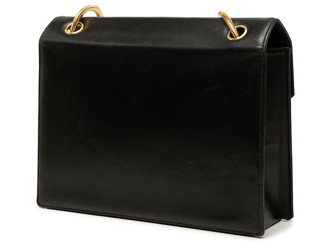 Chanel Black CC Lambskin Snake Chain Flap Nero - vista 2