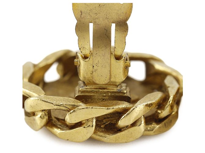 Orecchini a clip rotondi Chanel Gold CC placcati oro con strass D'oro - vista 6