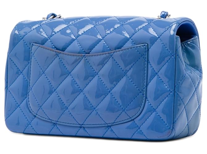 Chanel Blue Mini Rectangular Classic Patent Single Flap - vista 2