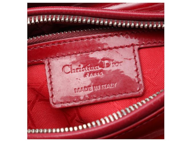 Dior Red Medium Patent Cannage Lady Dior Rosso - vista 5