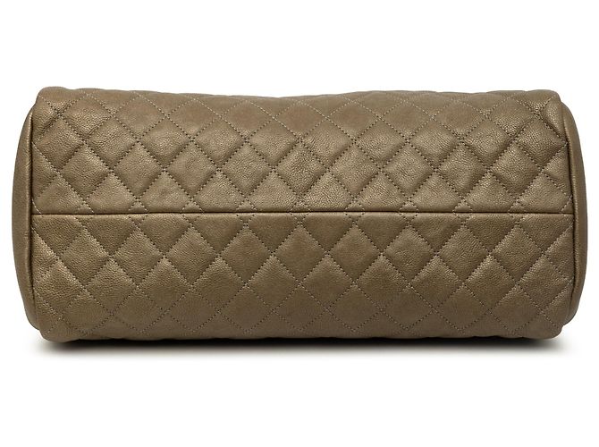 Chanel Brown Medium Caviar Just Mademoiselle Bowling Bag Khaki - view 3