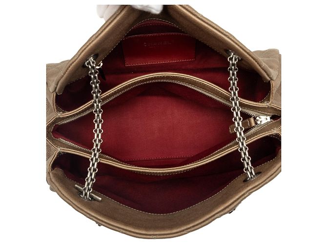 Chanel Brown Medium Caviar Just Mademoiselle Bowling Bag Khaki - view 4