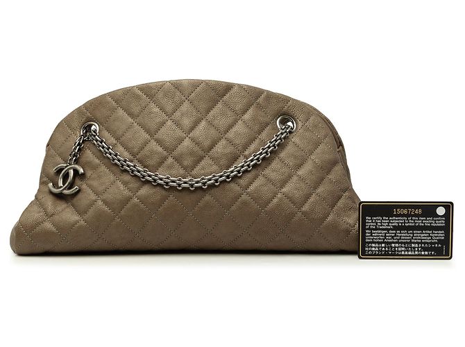 Chanel Brown Medium Caviar Just Mademoiselle Bowling Bag Khaki - view 7