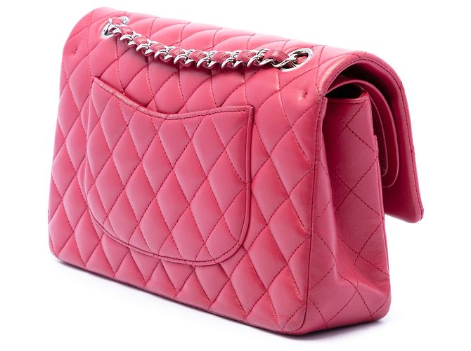 Chanel Pink Medium Classic Lambskin Double Flap Rosa - vista 2