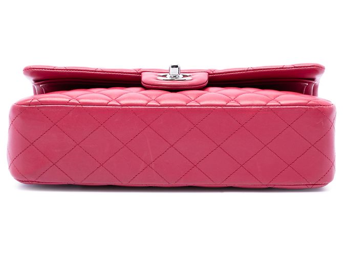Chanel Pink Medium Classic Lambskin Double Flap Rosa - vista 3