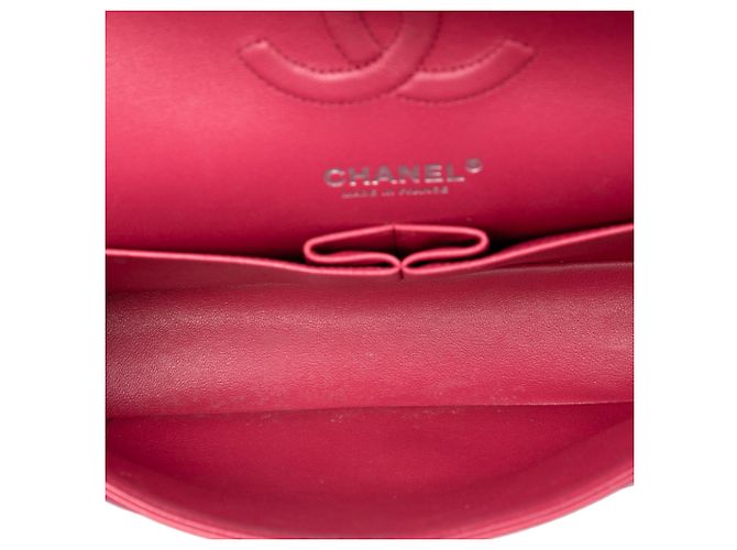 Chanel Pink Medium Classic Lambskin Double Flap Rosa - vista 4