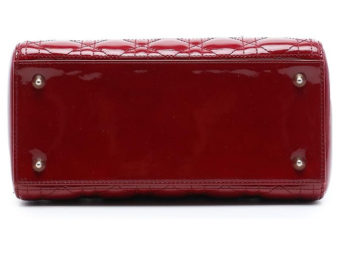 Dior Red Medium Patent Cannage Lady Dior Rosso Bordò - vista 3