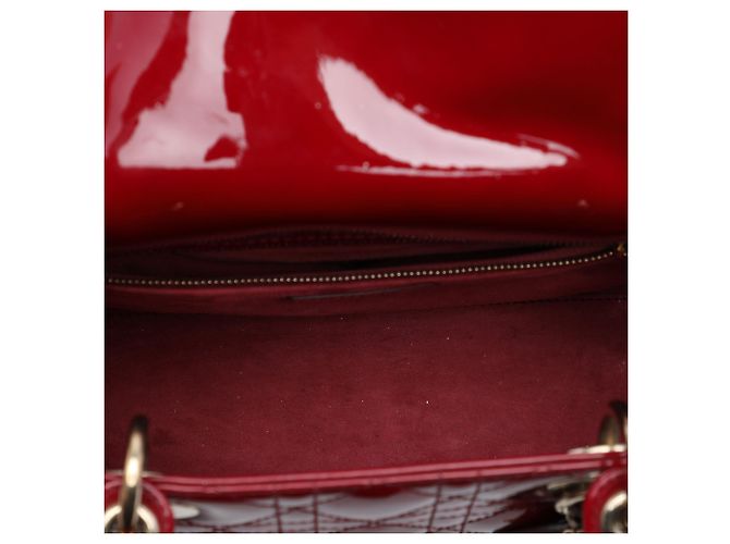 Dior Red Medium Patent Cannage Lady Dior Rosso Bordò - vista 4