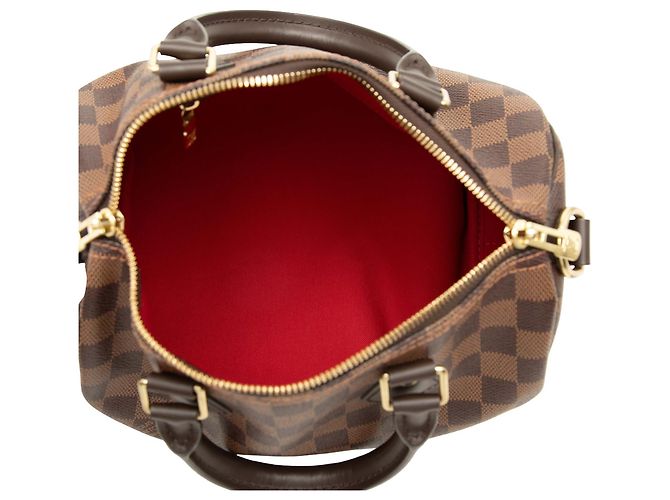 Louis Vuitton Brown Damier Ebene Speedy Bandouliere 25 Marrone - vista 4