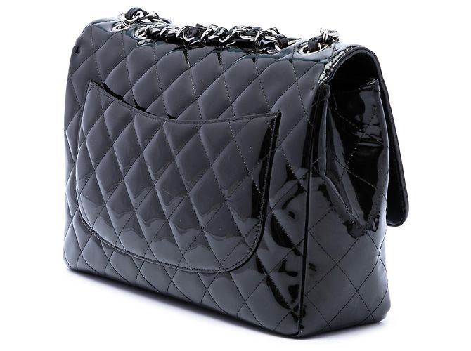 Chanel Black Jumbo Classic Patent Single Flap Nero - vista 2