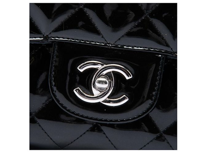 Chanel Black Jumbo Classic Patent Single Flap Nero - vista 5