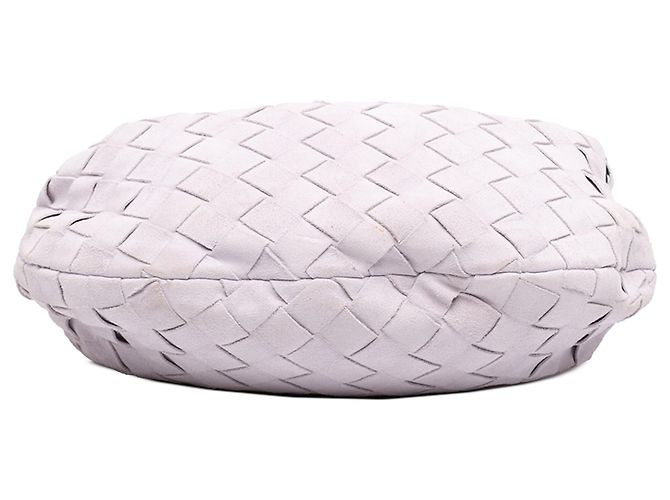 Bottega Veneta Mini Jodie in suede Intrecciato bianco - vista 3