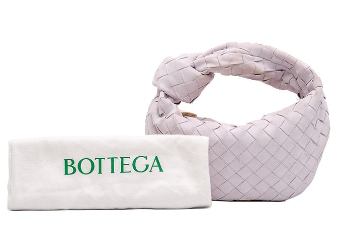Bottega Veneta Mini Jodie in suede Intrecciato bianco - vista 7