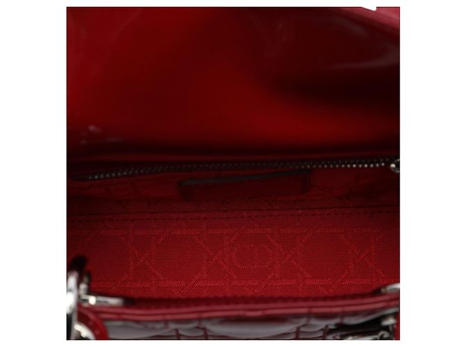 Dior Red Mini Patent Cannage Lady Dior Rot Bordeaux - Ansicht 4