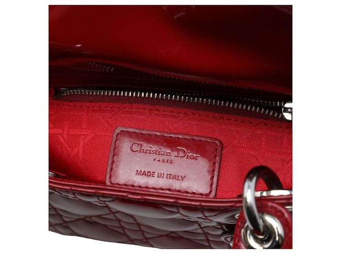 Dior Red Mini Patent Cannage Lady Dior Rot Bordeaux - Ansicht 5