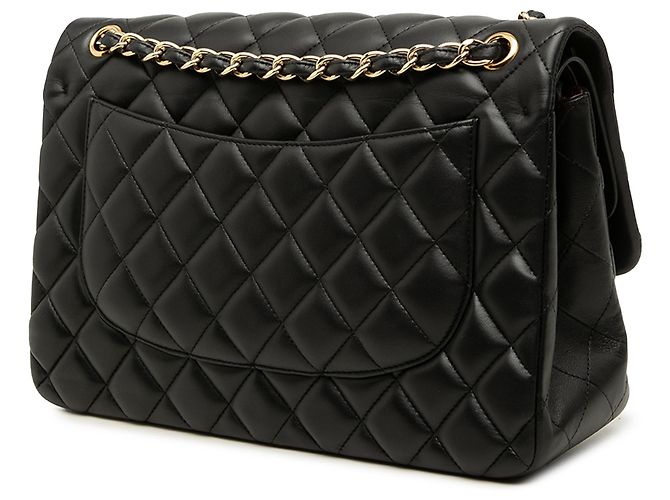 Chanel Black Jumbo Classic Lambskin Double Flap Nero - vista 2