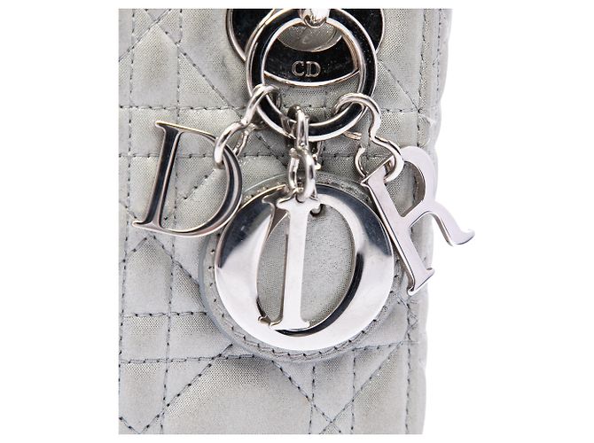 Dior Silver Mini Iridescent Lambskin Cannage Lady Dior Argento - vista 5