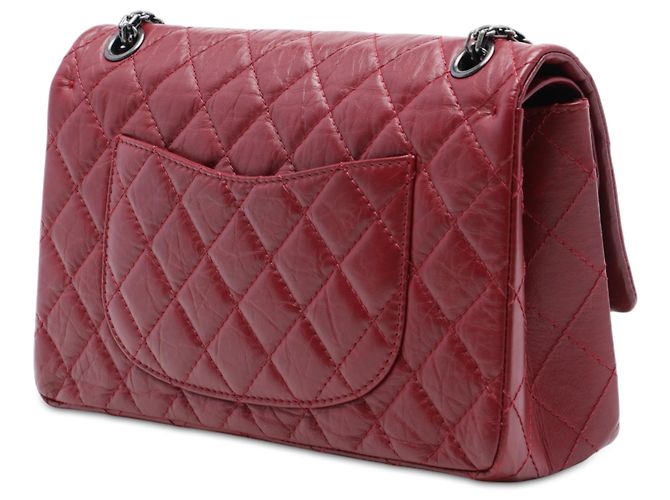 Chanel Red Quilted Aged Calfskin Reissue 2.55 Double Flap 226 Rosso Bordò - vista 2