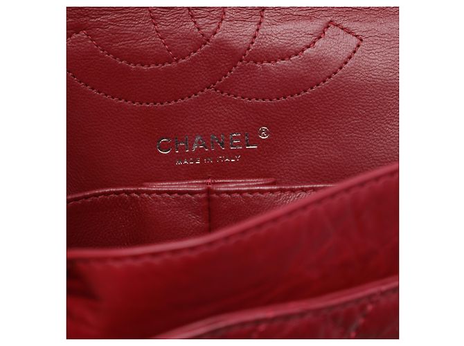 Chanel Red Quilted Aged Calfskin Reissue 2.55 Double Flap 226 Rosso Bordò - vista 5