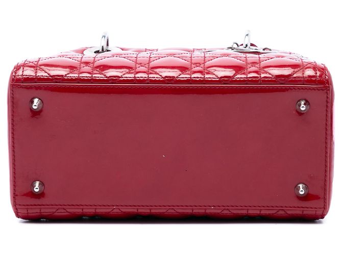 Dior Red Medium Patent Cannage Lady Dior Rosso Bordò - vista 3