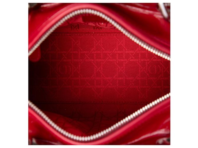 Dior Red Medium Patent Cannage Lady Dior Rosso Bordò - vista 4