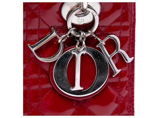 Dior Red Medium Patent Cannage Lady Dior Rosso Bordò - vista 5
