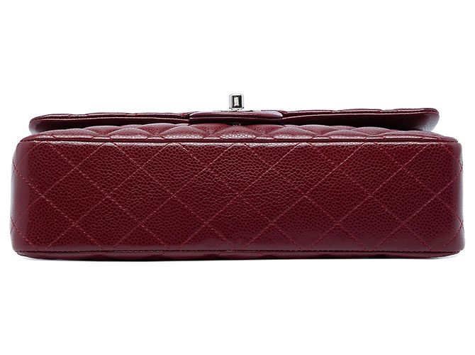 Chanel Red Medium Classic Caviar Double Flap Rosso Bordò - vista 3