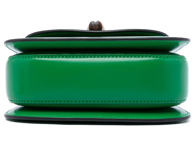 Bamboo Borsa Gucci Green Mini Calfskin Web 1947 con manico in bambù Verde - vista 3