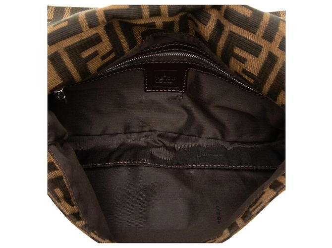Borsa Baguette Fendi in tela Zucca marrone - vista 4
