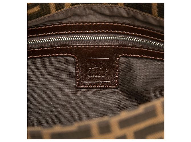 Borsa Baguette Fendi in tela Zucca marrone - vista 5