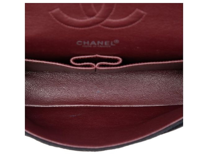 Chanel Black Medium Classic Jersey Bijoux Chain Double Flap Nero - vista 4