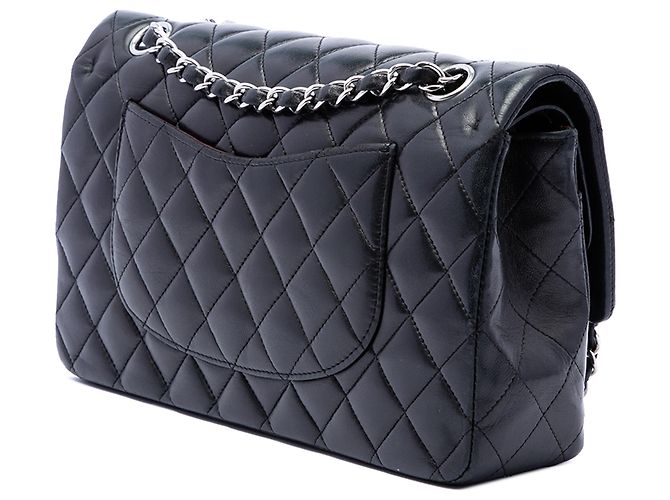 Chanel Black Medium Classic Lambskin Double Flap Nero - vista 2