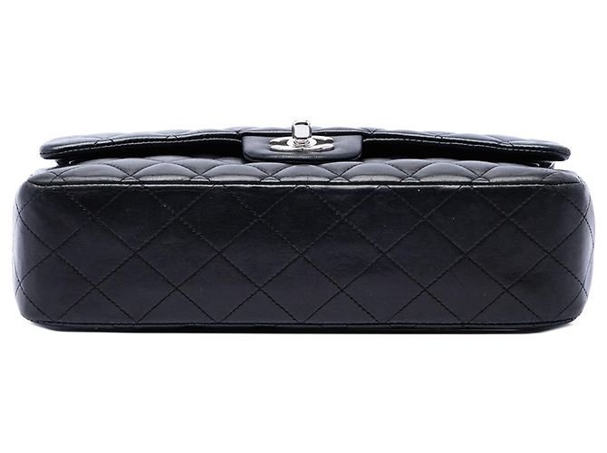 Chanel Black Medium Classic Lambskin Double Flap Nero - vista 3