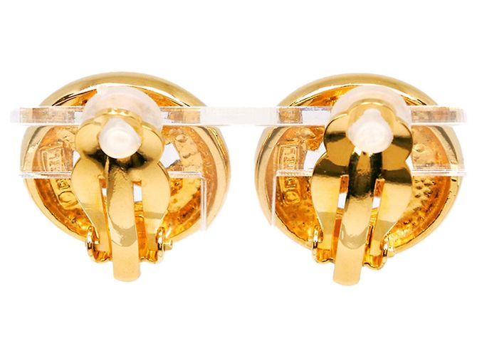 Orecchini a clip rotondi Chanel Gold CC placcati oro D'oro - vista 3