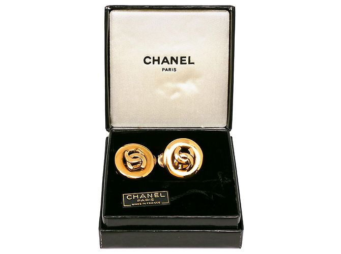 Orecchini a clip rotondi Chanel Gold CC placcati oro D'oro - vista 5